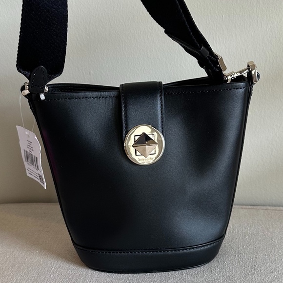 KATE SPADE Audrey Black Leather Mini Bucket Bag/Crossbody NWT Casual Designer